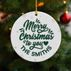 Personalized Family Name We Wish You A Merry Christmas Ceramic Ornament TH10 170677