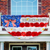 Custom Family Name Red White Blue Floral USA Independence Day Non-Pleated Fan Flag TH10 898893