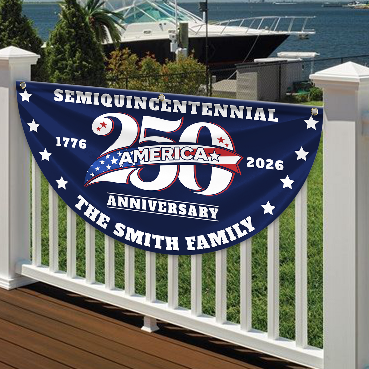 Custom Name America 250 Years Semiquincentennial Patriotic 1776-2026 Fan Flag CH07 910576