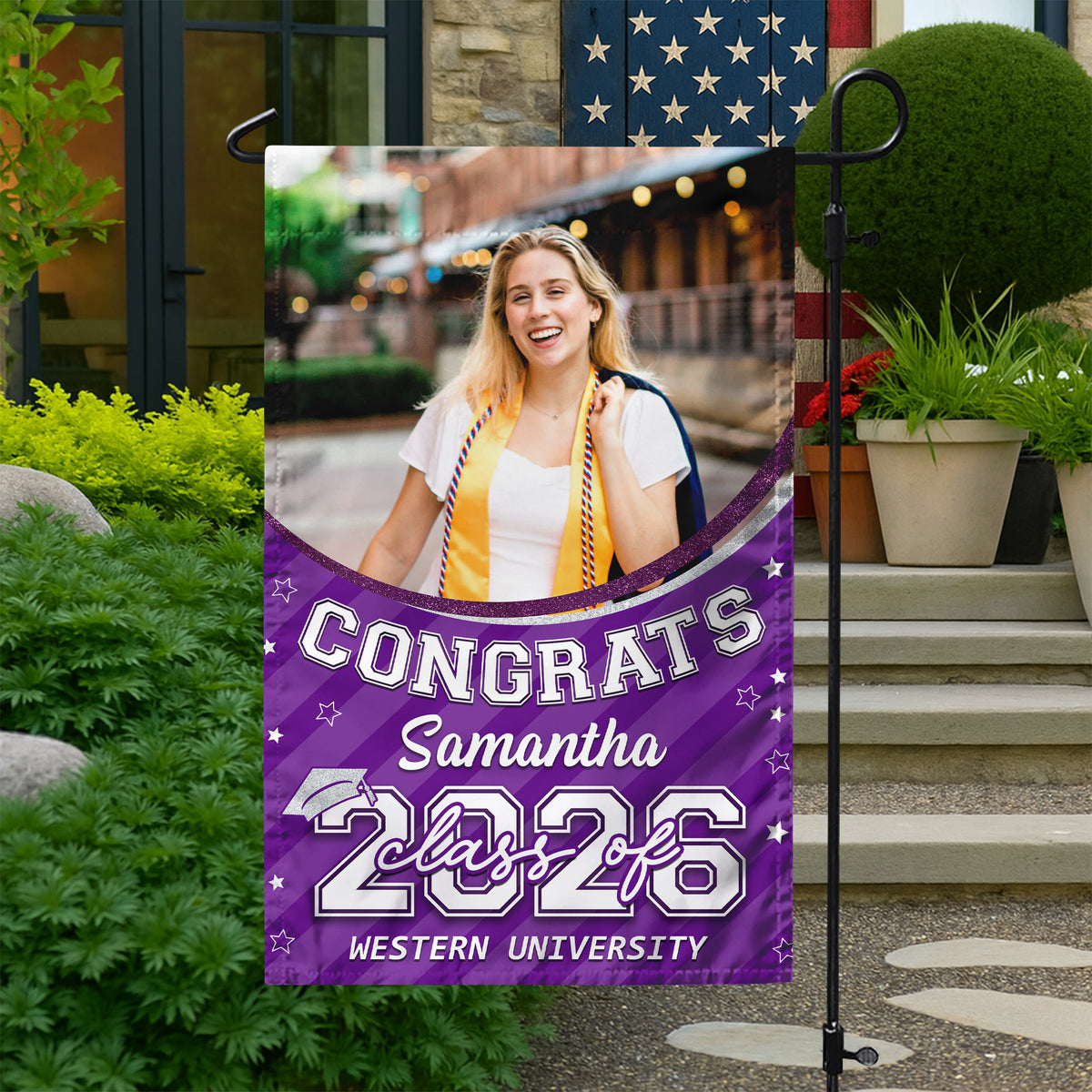 Custom Photo Class of 2026 Congrats Graduation Garden Flag HO82 901710