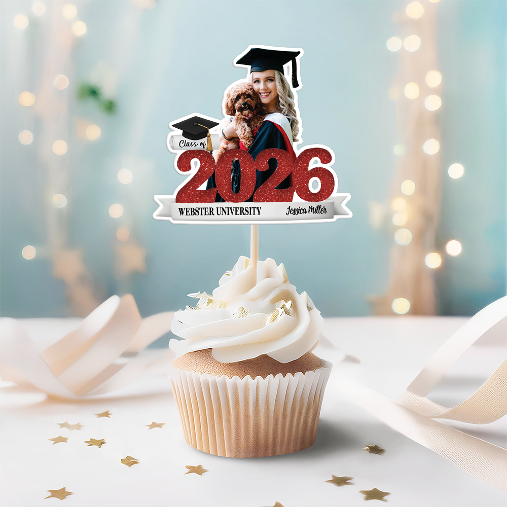 Custom Photo Graduation Cupcake Topper Class of 2026 College High School Graduation Gift HO82 901404