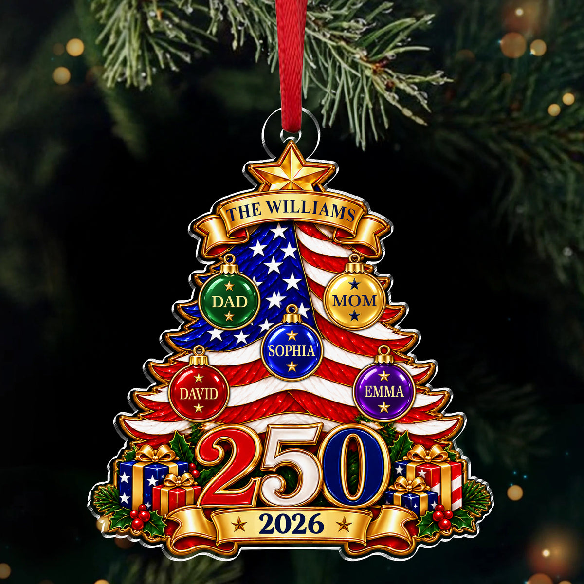 Personalized 250 Years Christmas Acrylic Ornament For Family HO82 903828