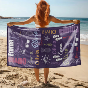 Custom Multi-Color Name Summery Beach Towels Summer Gift For Family, Friends HO82 893938