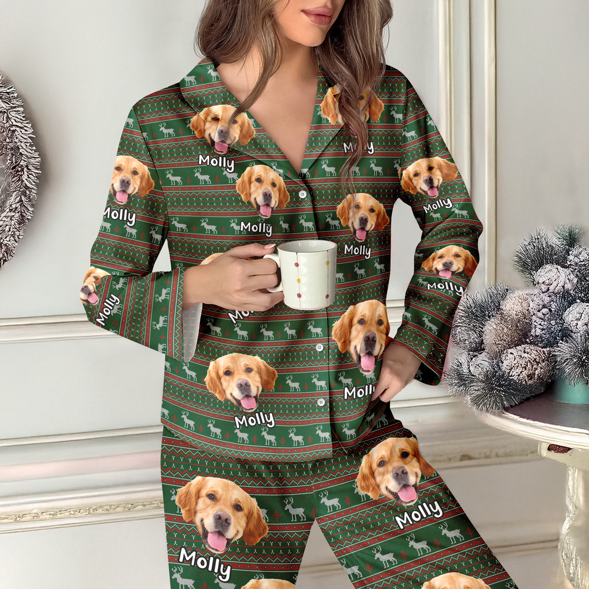 Custom Dog Photo For Christmas Pajamas TH10 896285