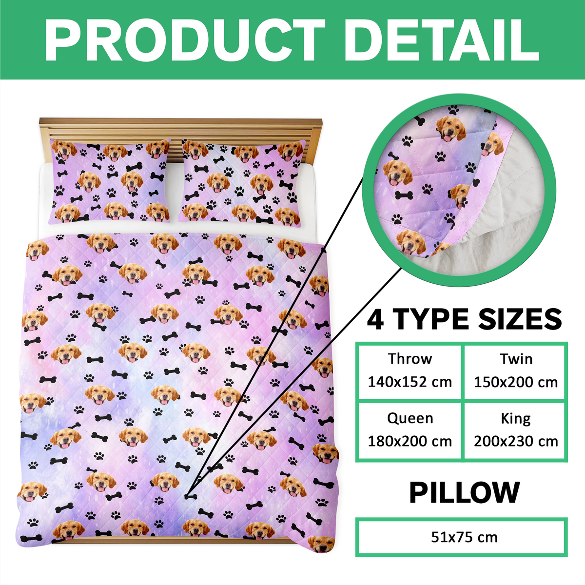 Custom Dog Cat Photo Galaxy Quilt Bedding Set HO82 900716