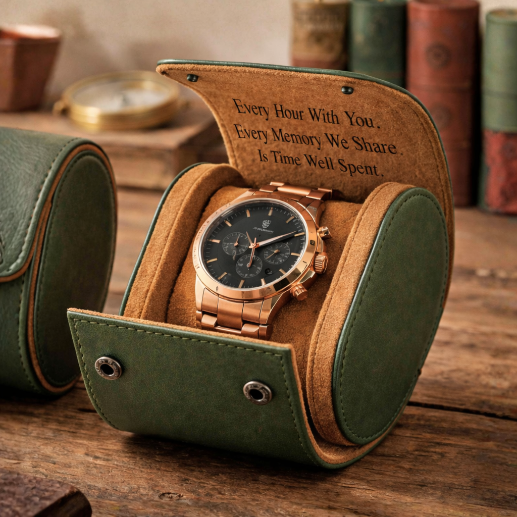 Personalized Leather Watch Case - Graduation Gift for Him, Husband Dad, Men, Boyfriend gift, Groomsmen Gift LM32 899533