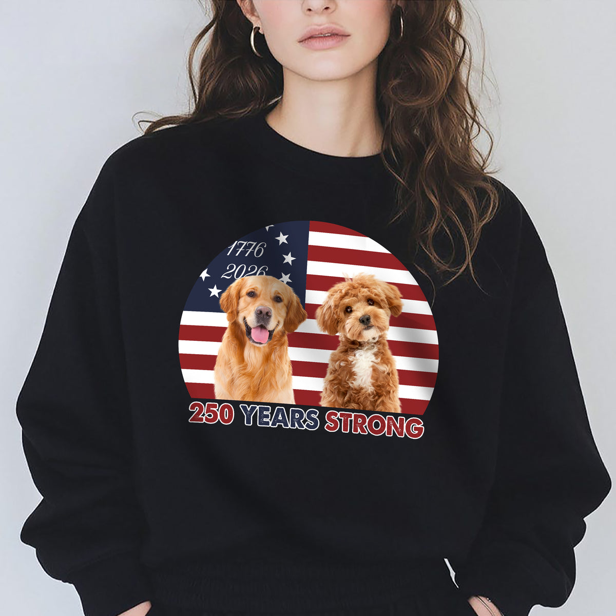 Custom Photo 250 Years Strong Dog Cat Vintage Retro Dark Shirt HO82 901282