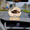 Custom Dog Photo You Left Pawprint on My Heart Memorial Car Hanging, Pet Remembrance Keepsake CH07 180900