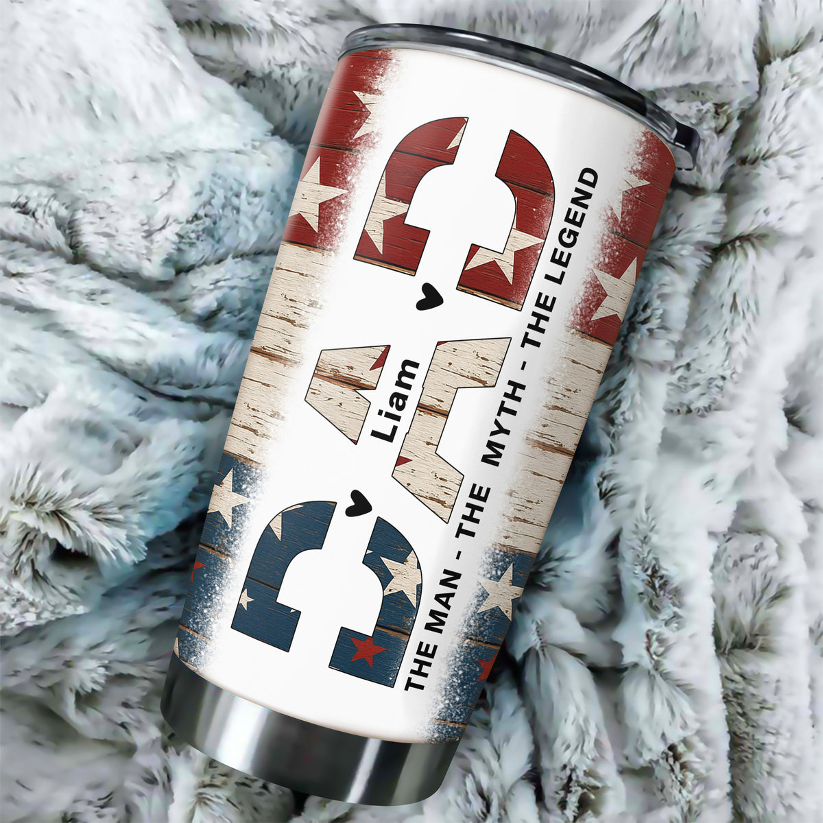 Dad The Man The Myth The Legend - Personalized Fat Tumbler For America Dad Grandpa CH07 895912