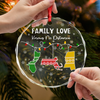 Family Love Knows No Distance Glass Circle Ornament Personalized Gift For Family HO82 894510