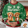 Custom Photo The Dogfather - Personalized Christmas Ugly Sweater CH07 896678
