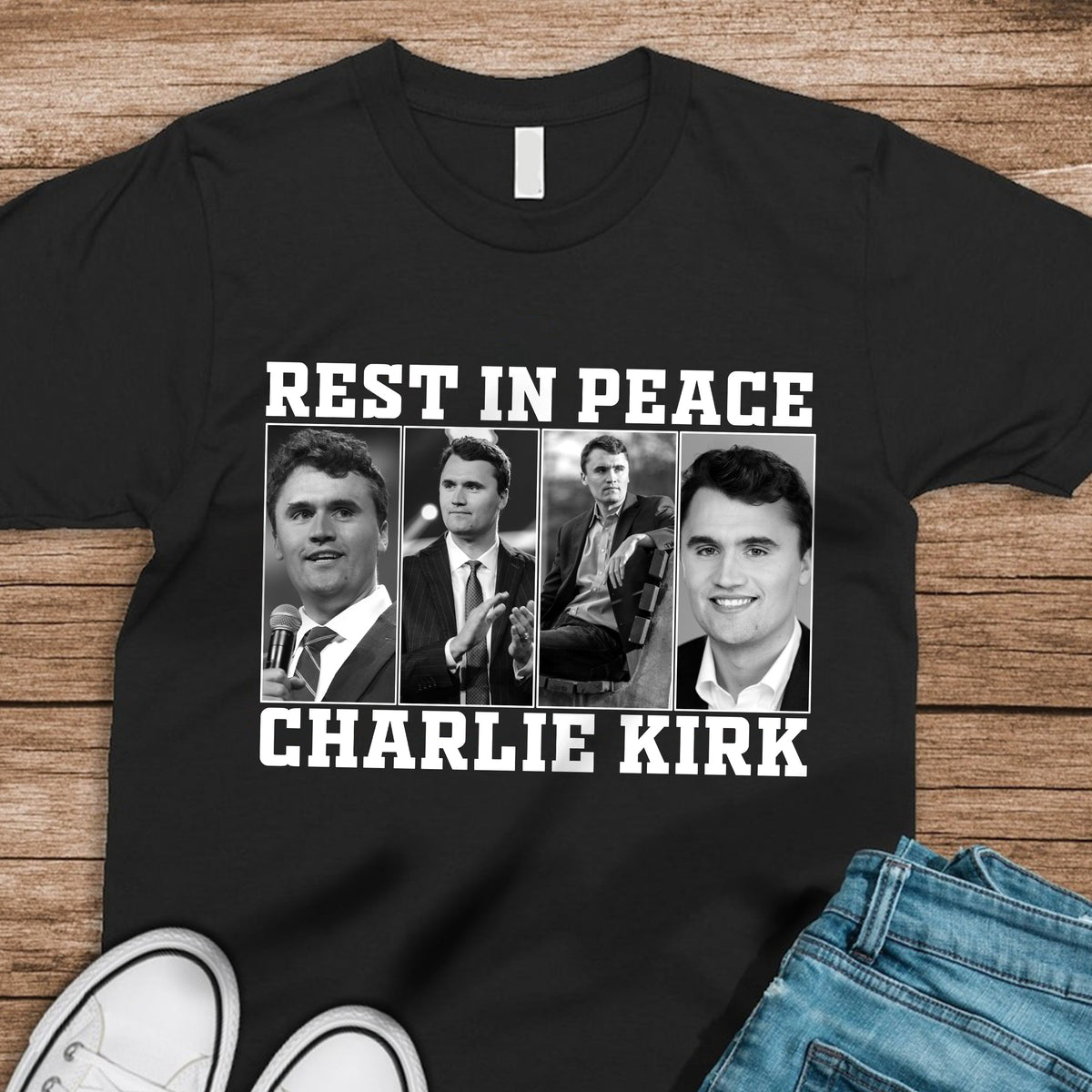 Rest In Peace For Charlie Kirk Memorial Dark Shirt HO82 65732