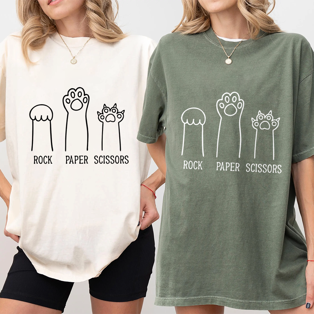Personalized Funny Cat Paw Rock Paper Scissors Comfort Shirt Gift For Cat Lovers LM32 899649