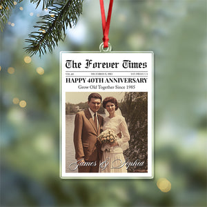Custom Photo The Forever Times Acrylic Ornament Christmas Gift For Couples HO82 894732