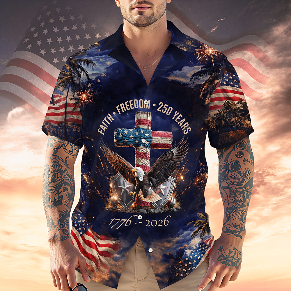 250 Years of Freedom 1776 - 2026 Eagle Patriotic Hawaii Shirt CH07 910474
