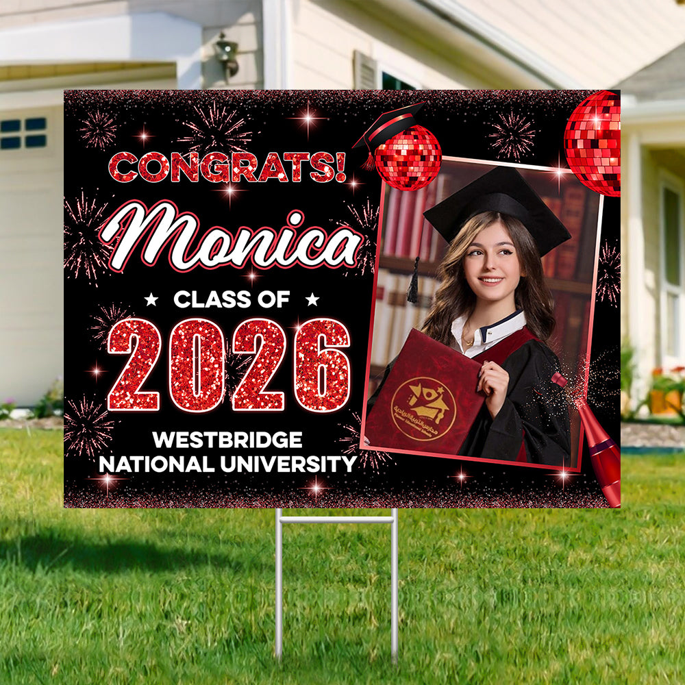 Custom Photo Graduation Class of 2026 Yard Sign Personalized Party Decor CH07 910764