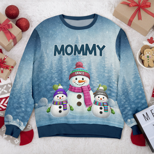 Grandma Grandkids Snowman Together - Personalized Ugly Sweater Christmas Gift For Mom Grandma CH07 899678
