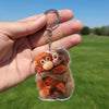 Cute Monkey Hugging Plush Acrylic Keychain, Baby Monkey Punch Keychain CH07 910868