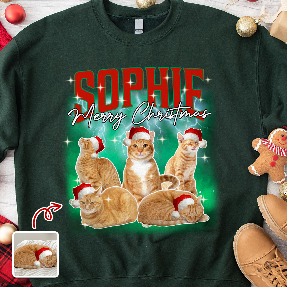 Custom Cat Photo Christmas Sweatshirt TH10 896271
