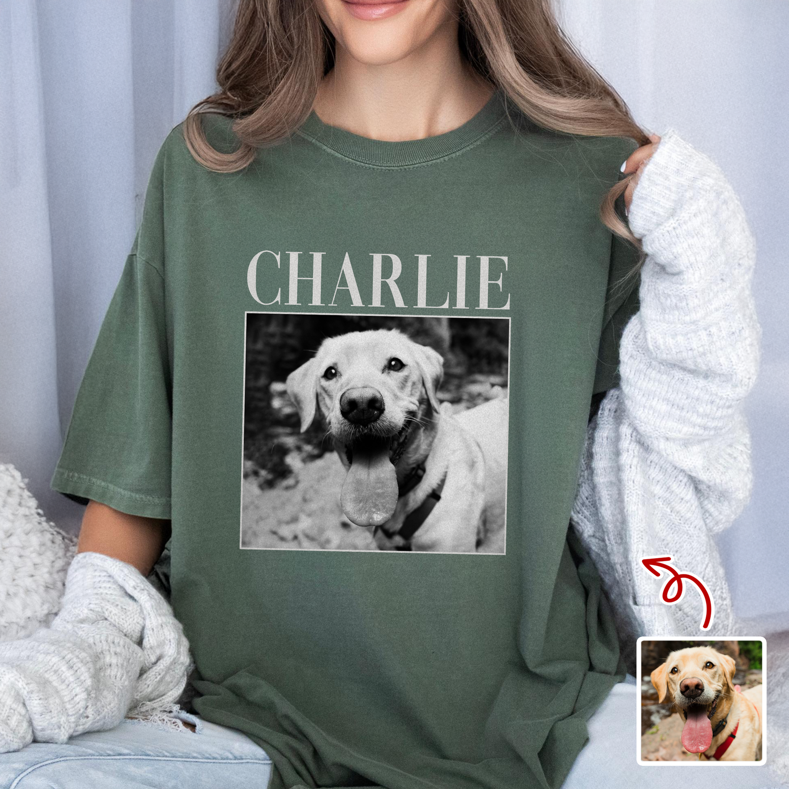 Custom Dog Photo Vintage Comfort Shirt For Dog Lovers LM32 895511