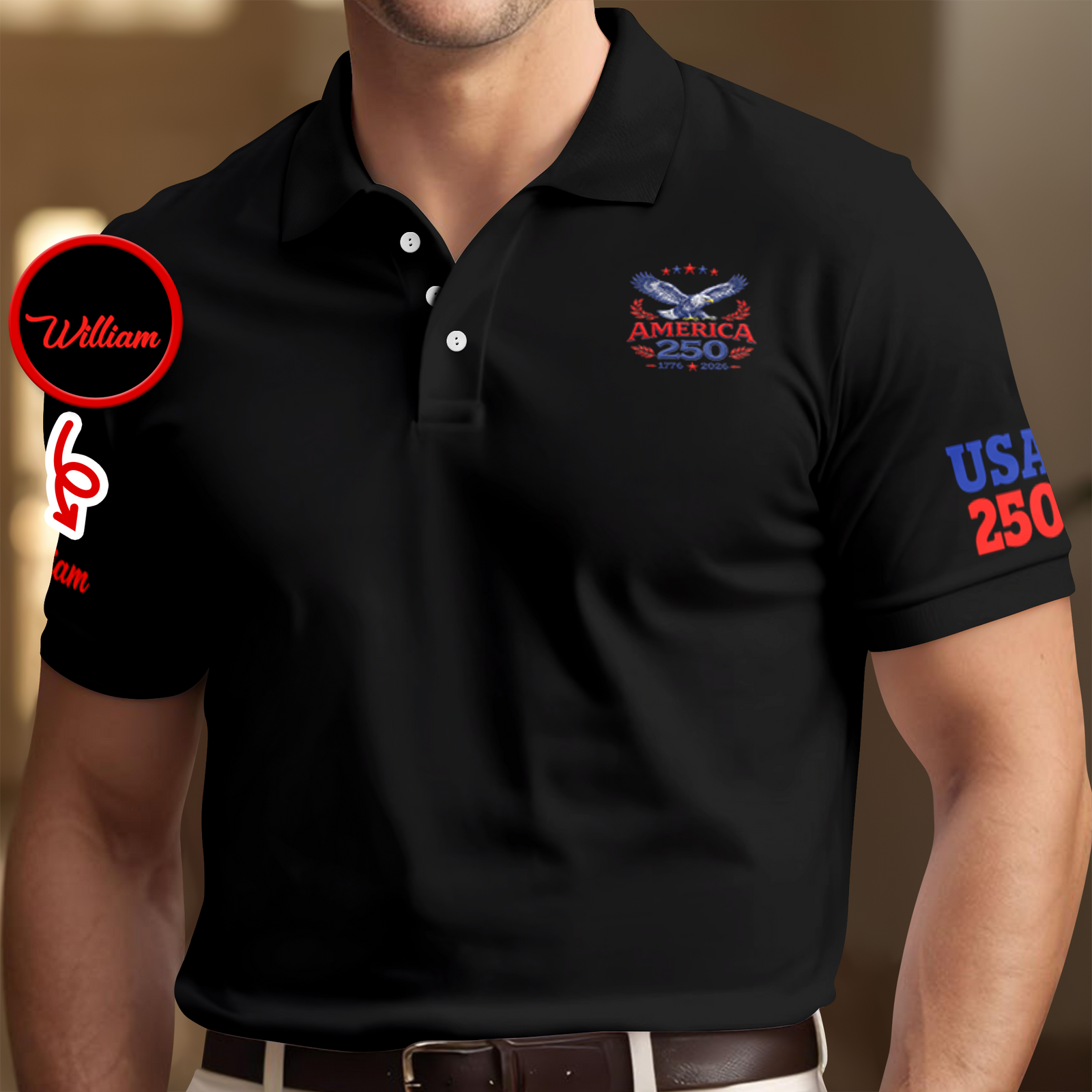 Custom Name America 250 1776-2026 Polo Shirt TH10 169563