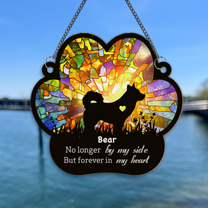 Forever In My Heart Dog Memorial Suncatcher Ornament Personalized Gift TH10 891553