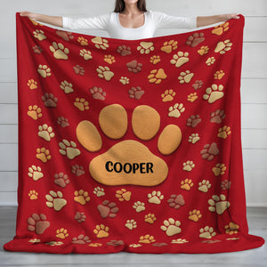 Personalized Custom Name On Paw 3D Effect Blanket TH10 896641