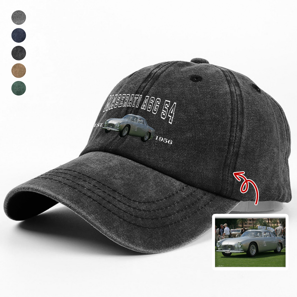 Custom Car Photo Personalized Washed Denim Baseball Cap TH10 894413