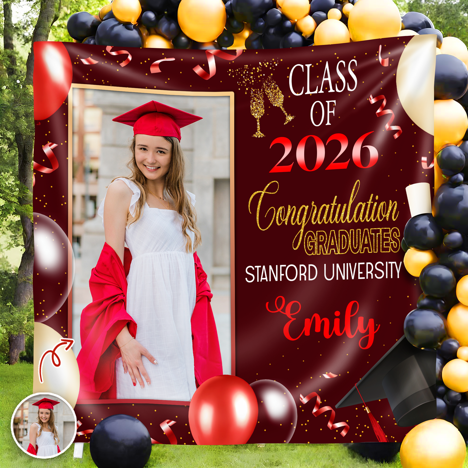 Custom Photo Congratulation Graduates Class of 2026 Backdrop TH10 898555