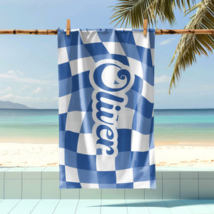 Personalized Vans Checker Pattern In Retro Style Beach Towel HA75 892798
