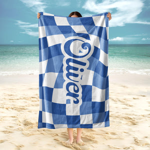 Personalized Vans Checker Pattern In Retro Style Beach Towel HA75 892798