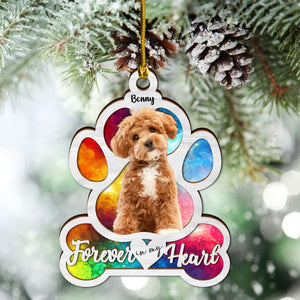 Custom Photo Dog Forever In My Heart Memorial Suncatcher HA75 891392