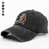1776–2026 Patriotic 250 Years Independence Day Embroidered Effect Washed Denim Baseball Cap LM32 668915