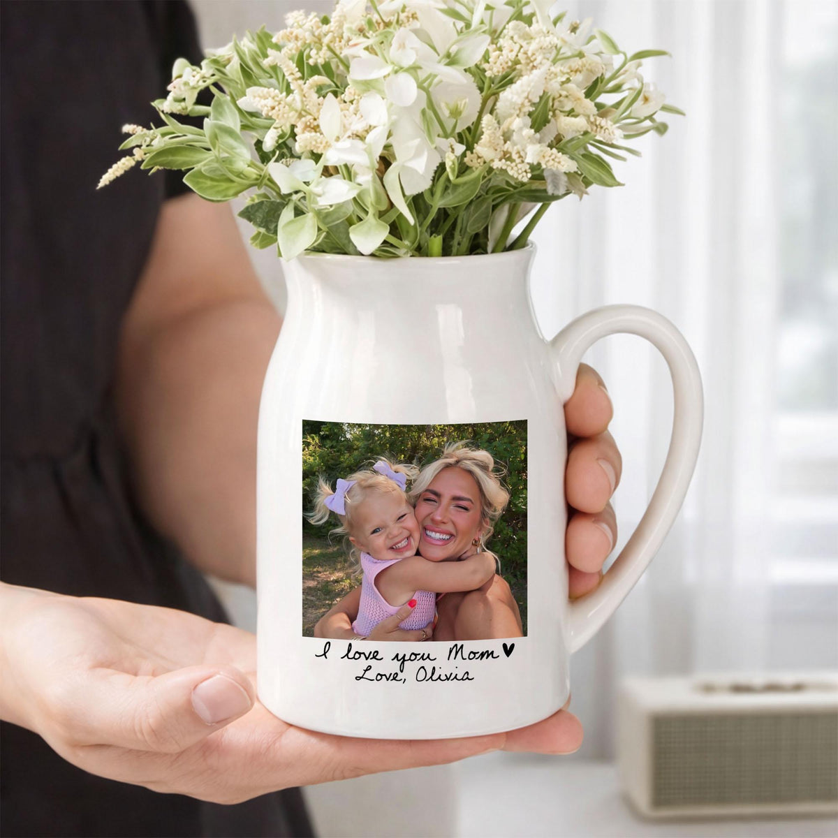 Custom Photo Gift for Mom Flower Ceramic Vase, Mother's Day Gift for Mom Nana Grandma LM32 899729