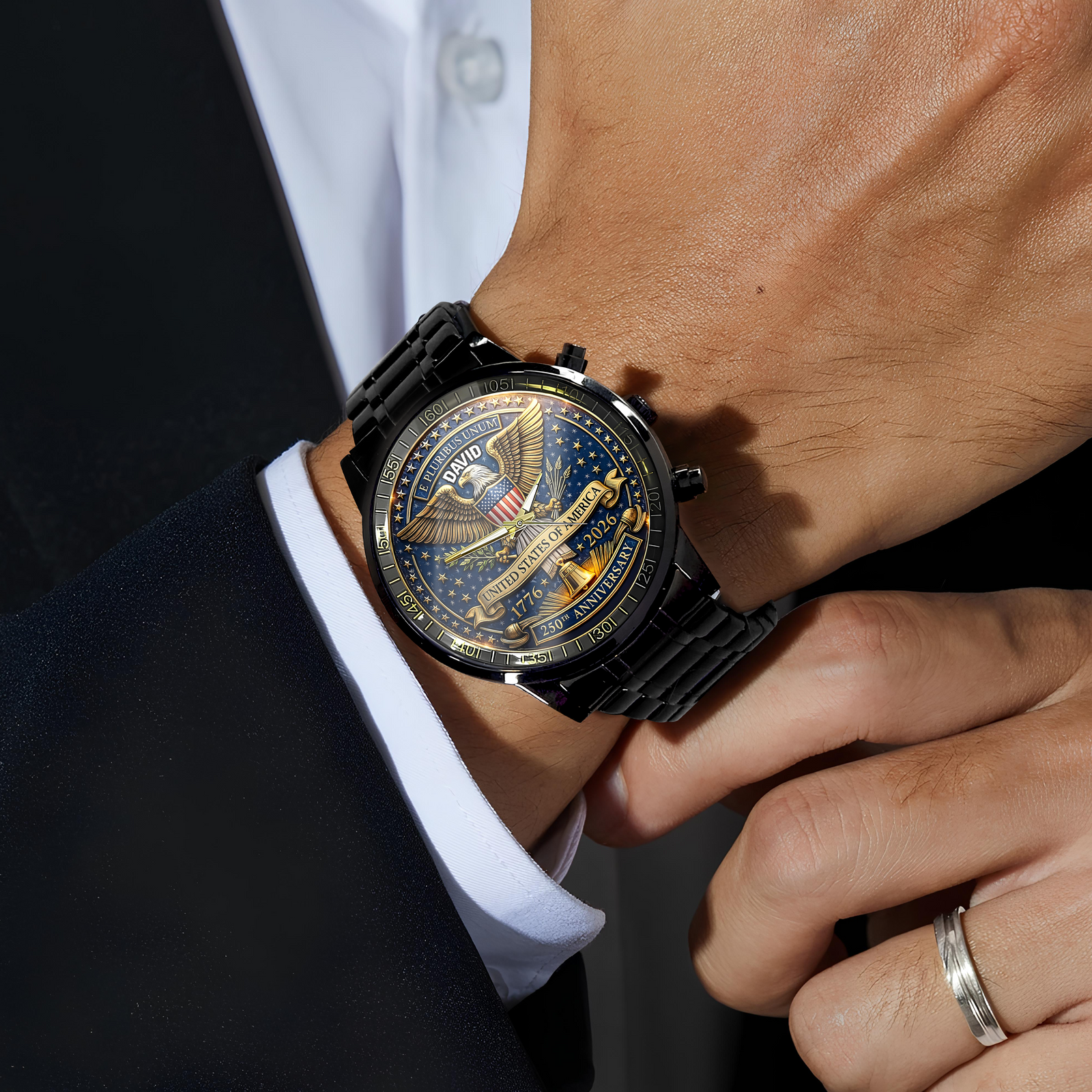 Custom Name America 250th Anniversary 1776 - 2026 Patriotic Wrist Watch CH07 911164