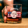 Custom Photo Kid And Dad US Flag Rock Glass HA75 892410