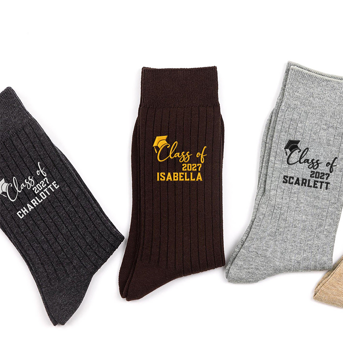Personalized Class Of 2027 Graduation Embroidered Socks HA75 922168