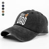 Custom Pet Photo Sleeping On Dad Washed Denim Baseball Cap For Dog And Cat Lovers LM32 895065