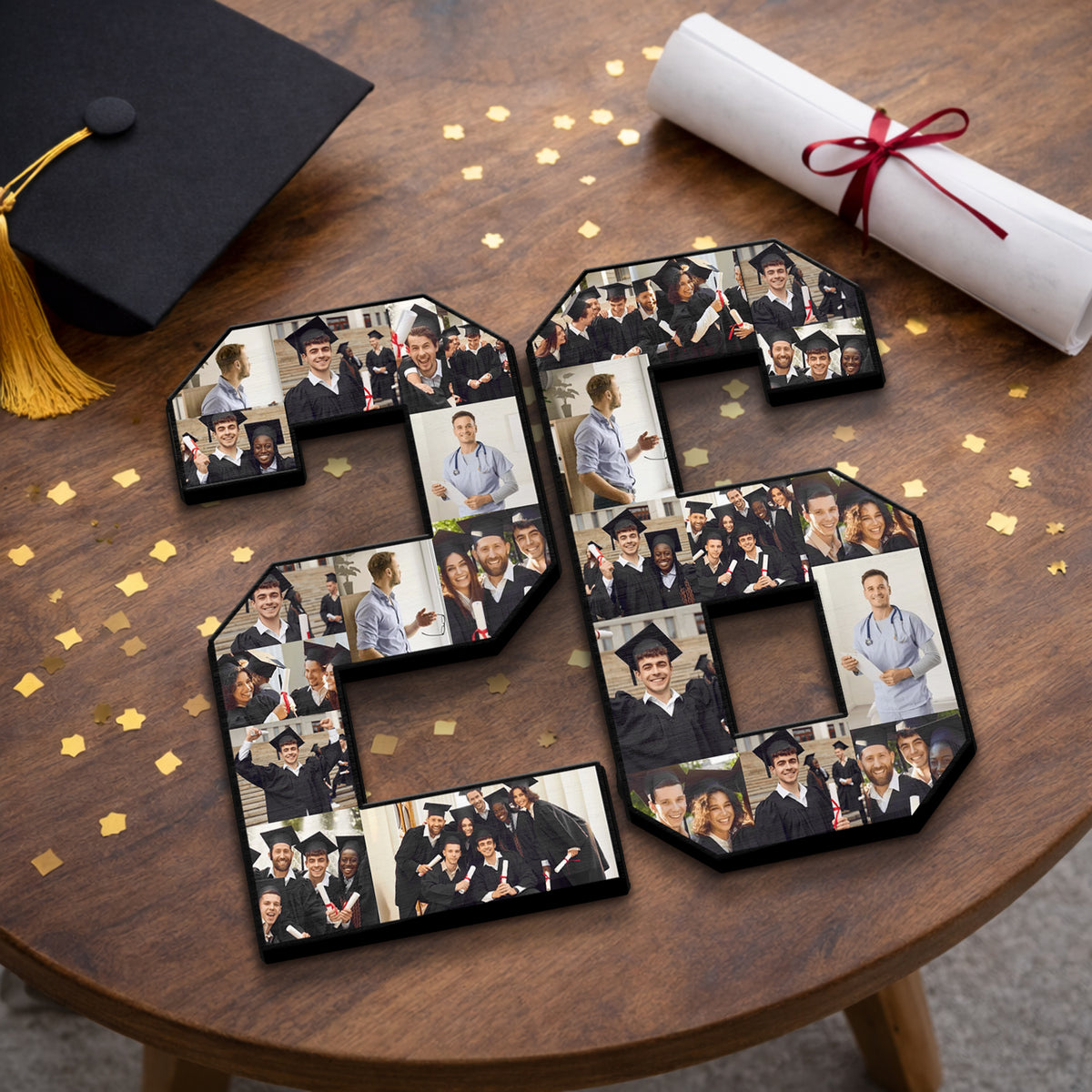 The Photo Collage And Wood Frame For Seniors Graduation Day TH10 898801
