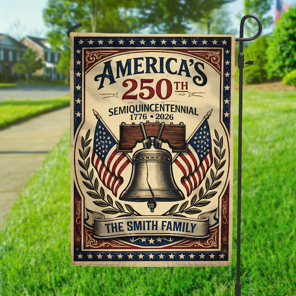 Custom Family Name America 250th Semiquincentennial Garden Flag HO82 901422
