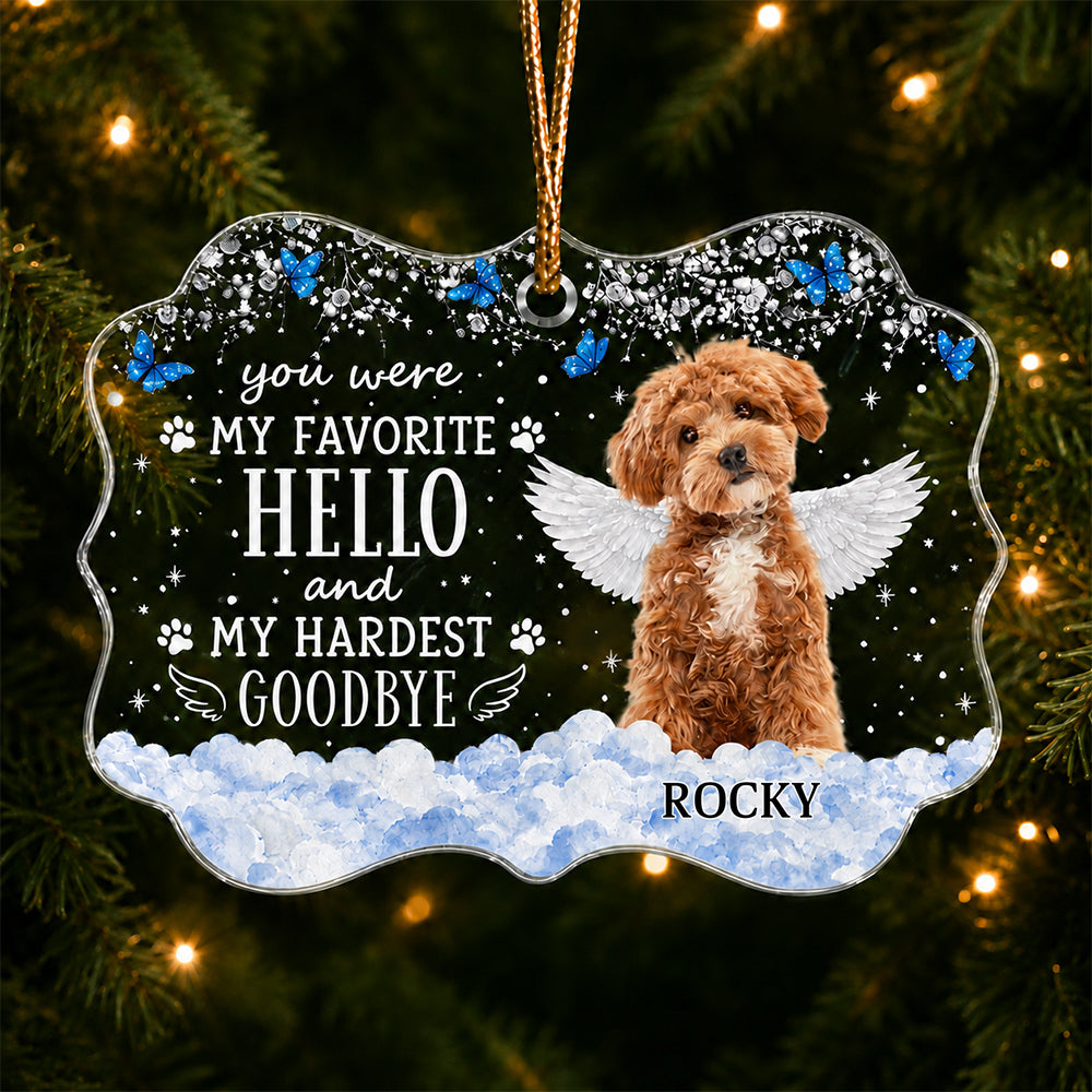 Custom Photo Pet Memorial Angel Acrylic Ornament Christmas Keepsake Gift CH07 180366