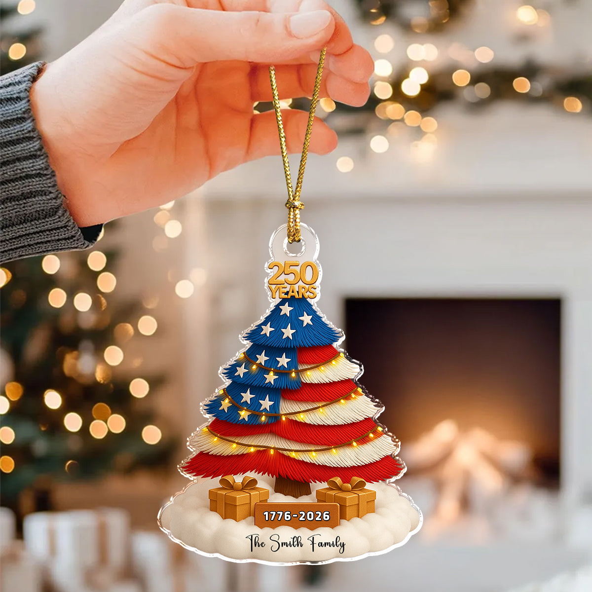 Custom Family Name Acrylic Ornament 250 Years of The United States TH10 896555