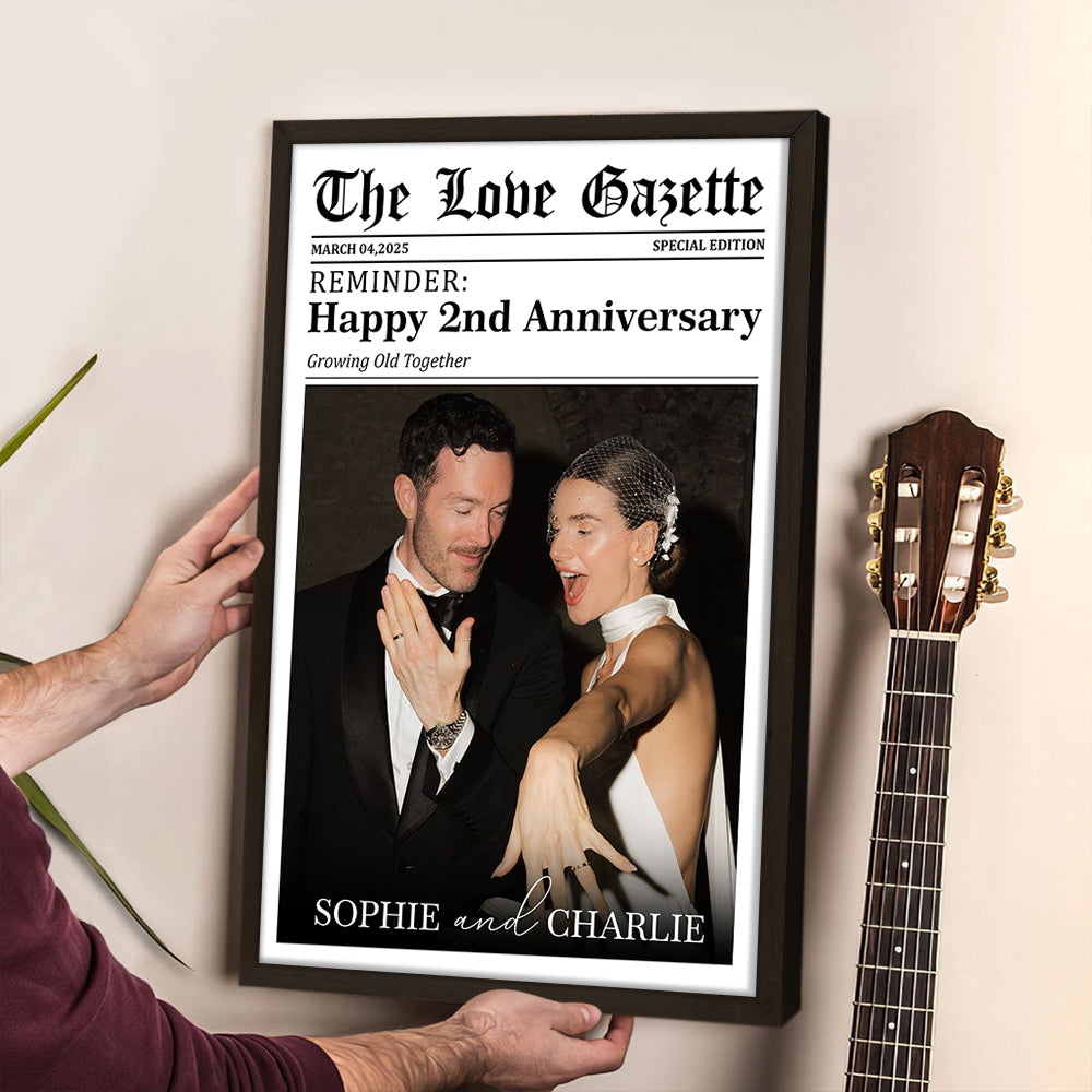 The Love Gazette Custom Couple Photo Newspaper Style Poster Canvas Anniversary Gift for Couple CH07 896484