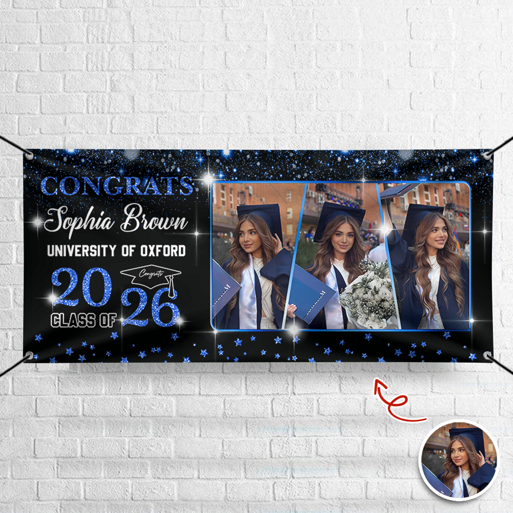 Personalized Congrats Graduation Class Of 2026 Banner Combo 3 Pieces, Senior Gift LM32 899373
