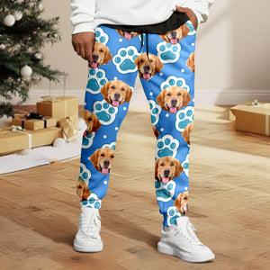 Custom Cute Dog Cat Face Pink Heart Pawprints Design Sweatpants LM32 897411