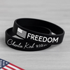 Laser Engraved Silicone Bracelet “FREEDOM”, Charlie Kirk Tribute Wristband LM32 65769