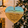 Our First Christmas As A Family Heart Shaped Ceramic Ornament HA75 897474
