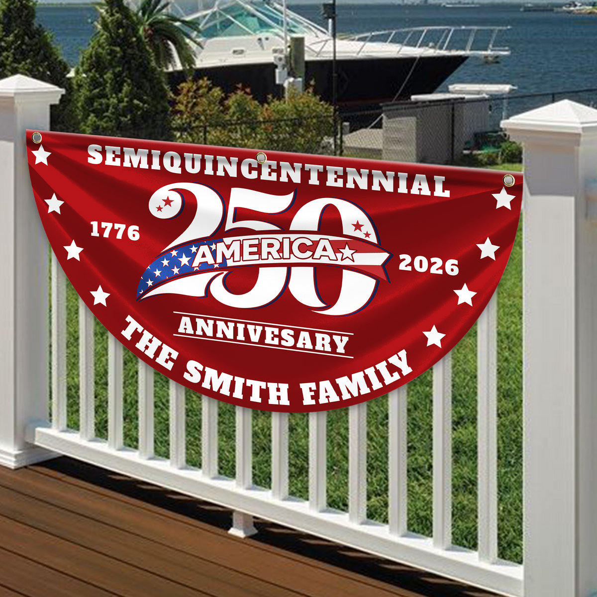 Custom Name America 250 Years Semiquincentennial Patriotic 1776-2026 Fan Flag CH07 910576