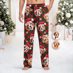 Custom Dog Photo Santa Claus Matching Christmas Sweatpants For Dog Lovers LM32 895695