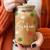 Custom Name Snowflake Glass Can With Lid, Christmas Gift For Family & Friends TH10 170791